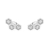 Honeycomb Hexagon Cluster Stud Earrings with Lab Grown Diamonds