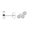 Honeycomb Hexagon Cluster Stud Earrings with Lab Grown Diamonds