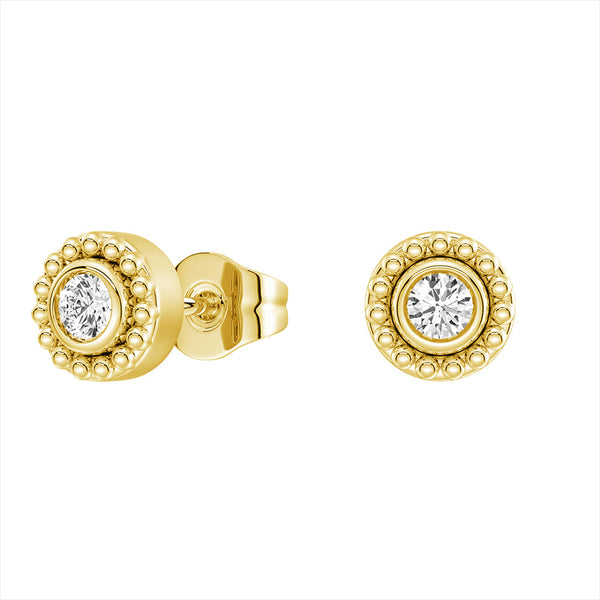 Convertible 2 in 1 Beaded Jacket Stud Earrings with Lab Grown Diamond