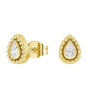 Convertible 2 in 1 Beaded Jacket Stud Earrings with Pear Cut Lab Diamond