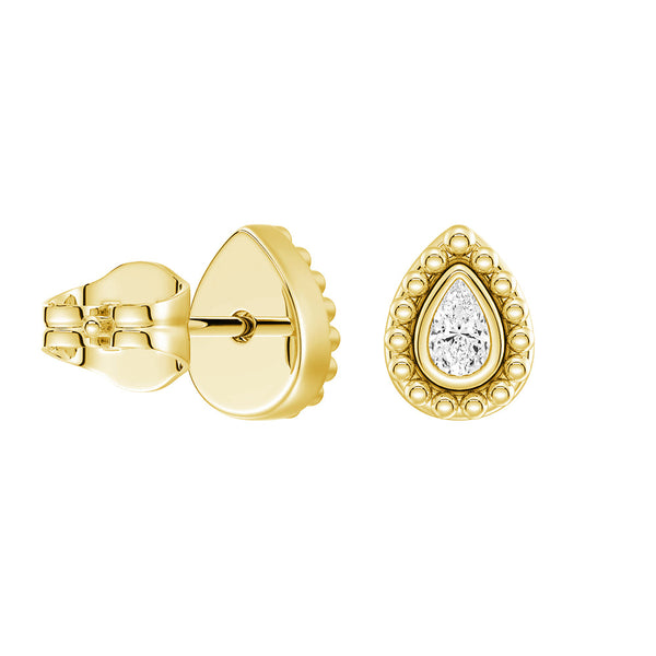 Convertible 2 in 1 Beaded Jacket Stud Earrings with Pear Cut Lab Diamond
