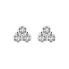 Honeycomb Trio Hexagon Stud Earrings with Lab Grown Diamonds