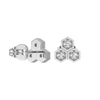 Honeycomb Trio Hexagon Stud Earrings with Lab Grown Diamonds