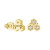 Honeycomb Trio Hexagon Stud Earrings with Lab Grown Diamonds