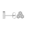 Honeycomb Trio Hexagon Stud Earrings with Lab Grown Diamonds