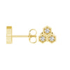 Honeycomb Trio Hexagon Stud Earrings with Lab Grown Diamonds