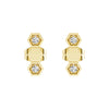 Honeycomb Hexagon Stud Earrings with Lab Grown Diamonds