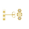 Honeycomb Hexagon Stud Earrings with Lab Grown Diamonds