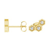 Honeycomb Hexagon Cluster Stud Earrings with Lab Grown Diamonds