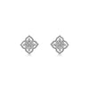 Raised-Edge Clover Diamond Studs with Centered Sparkle
