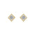 Raised-Edge Clover Diamond Studs with Centered Sparkle