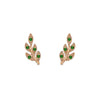 Couture Botanical Foliage Lab Grown Emerald Stud Earrings