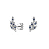 Couture Botanical Foliage Lab Grown Sapphire Stud Earrings
