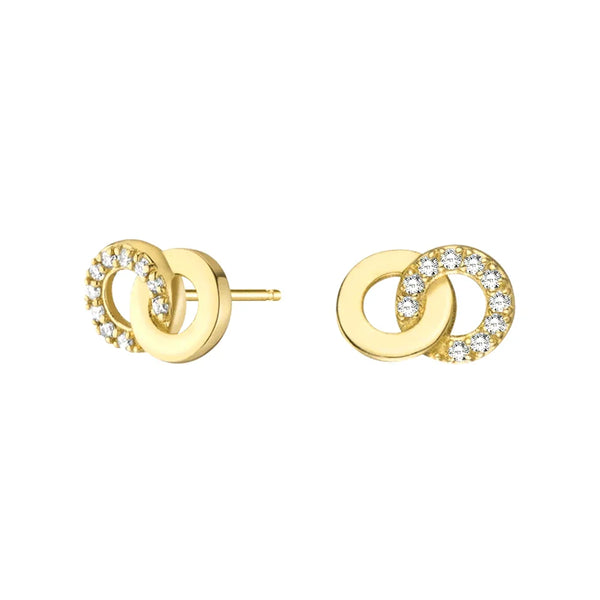 Interlocking Dual Hoop Earrings And Bracelet Set