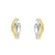 Two-Tone Semi Hoop Eearrings with Edge-Stitched Diamonds