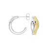 Two-Tone Semi Hoop Eearrings with Band Set