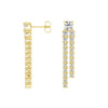 Dynamic Stud Earrings with Tremble Diamond Fringe Drops