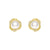 Freshwater Pearl Stud Earrings with Diamond Floral Halo