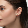Freshwater Pearl Stud Earrings with Diamond Floral Halo