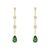Tiered Diamond Cascade Stud Earrings with Trembling Lab Emerald Drop