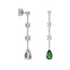 Tiered Diamond Cascade Stud Earrings with Trembling Lab Emerald Drop