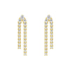 Parallel Diamond Chain Earrings with Architectural Drops