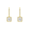 Framed Solitaire Princess Cut Moissanite Drop Earrings