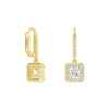 Framed Solitaire Princess Cut Moissanite Drop Earrings