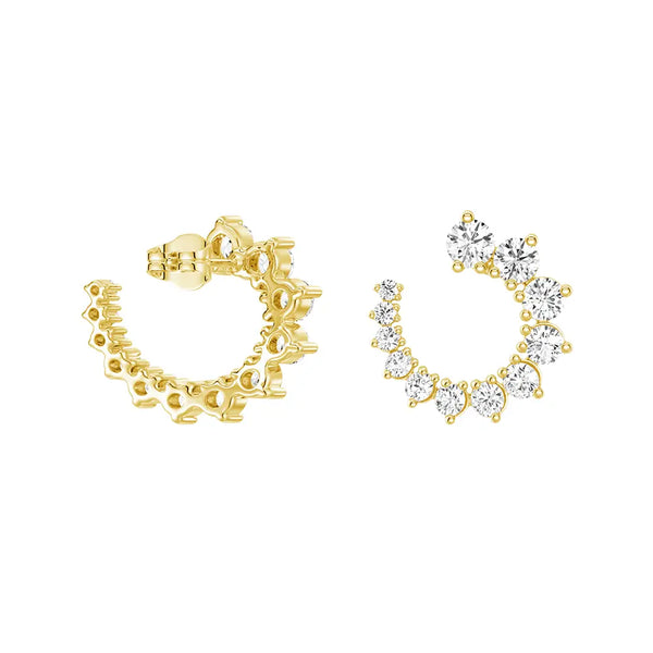 Asymmetrical Constellations Scattered Diamond Stud Earrings