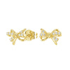 Filigree Bow Edge Moissanite DiamondStud Earrings