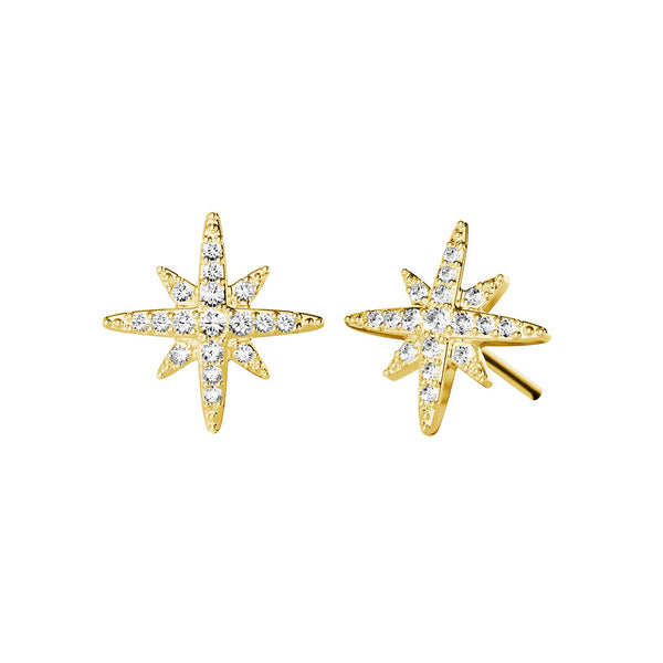 Starburst Moissanite Stud Earrings