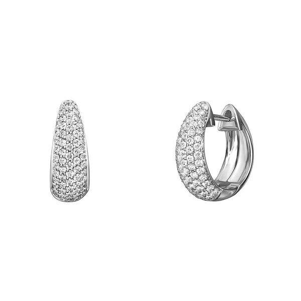 Bold Pave Moissanite Huggie Hoop Earrings