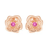 "Radiant Hope" Rose Stud Earrings with Pink Sapphire