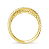 Modern Edge Twisted Rope Crisscross Diamond Ring