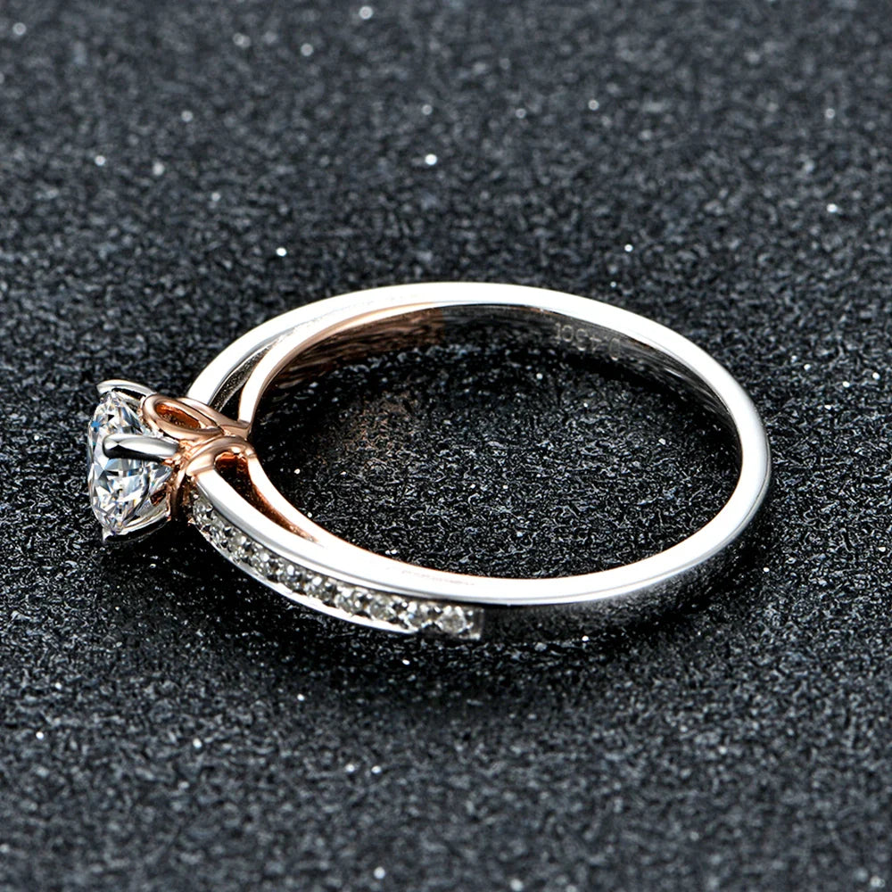 0.5CT Round Brilliant Cut Moissanite Promise Ring.