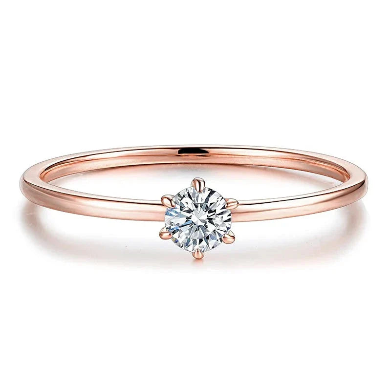 0.2CT 18K White Gold Plated Moissanite Promise Ring.