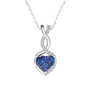 1 CT. Sapphire Infinity Heart Pendant with Diamonds