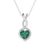 1 CT. Emerald Infinity Heart Pendant with Diamonds