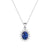 1.64 CT. Floral Halo Oval Sapphire Pendant