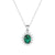 1.64 CT. Floral Halo Oval Emerald Pendant
