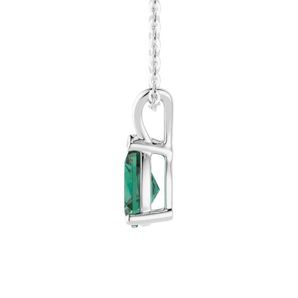 1.5 CT. Pear Shaped Emerald Solitaire Pendant