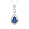 1.61 CT. Twisted Infinity Floating Blue Sapphire Drop Pendant