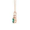 1.8 CT. Heart Emerald Solitaire Pendant with White Sapphire