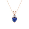 1.8 CT. Heart Blue Sapphire Solitaire Pendant with White Sapphire
