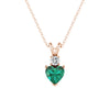 1.8 CT. Heart Emerald Solitaire Pendant with White Sapphire