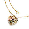 Custom Caged Heart Birthstones Necklace Pendant