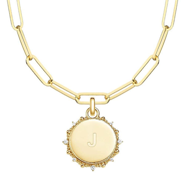 Engravable Moissanite Sunlight Medallion Pendant Necklace