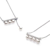 6mm Freshwater Cultured Pearl Balance Beam Necklace with Moissanite Pavé