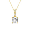 Cushion Cut Moissanite Hidden Halo with Moissanite Bail Fashion Pendant Necklace