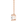East West Emerald Cut Moissanite Solitaire Necklace